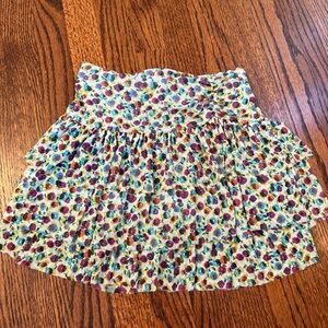 Zara Kids Floral Tiered Mini Skirt with Multicolor Flowers